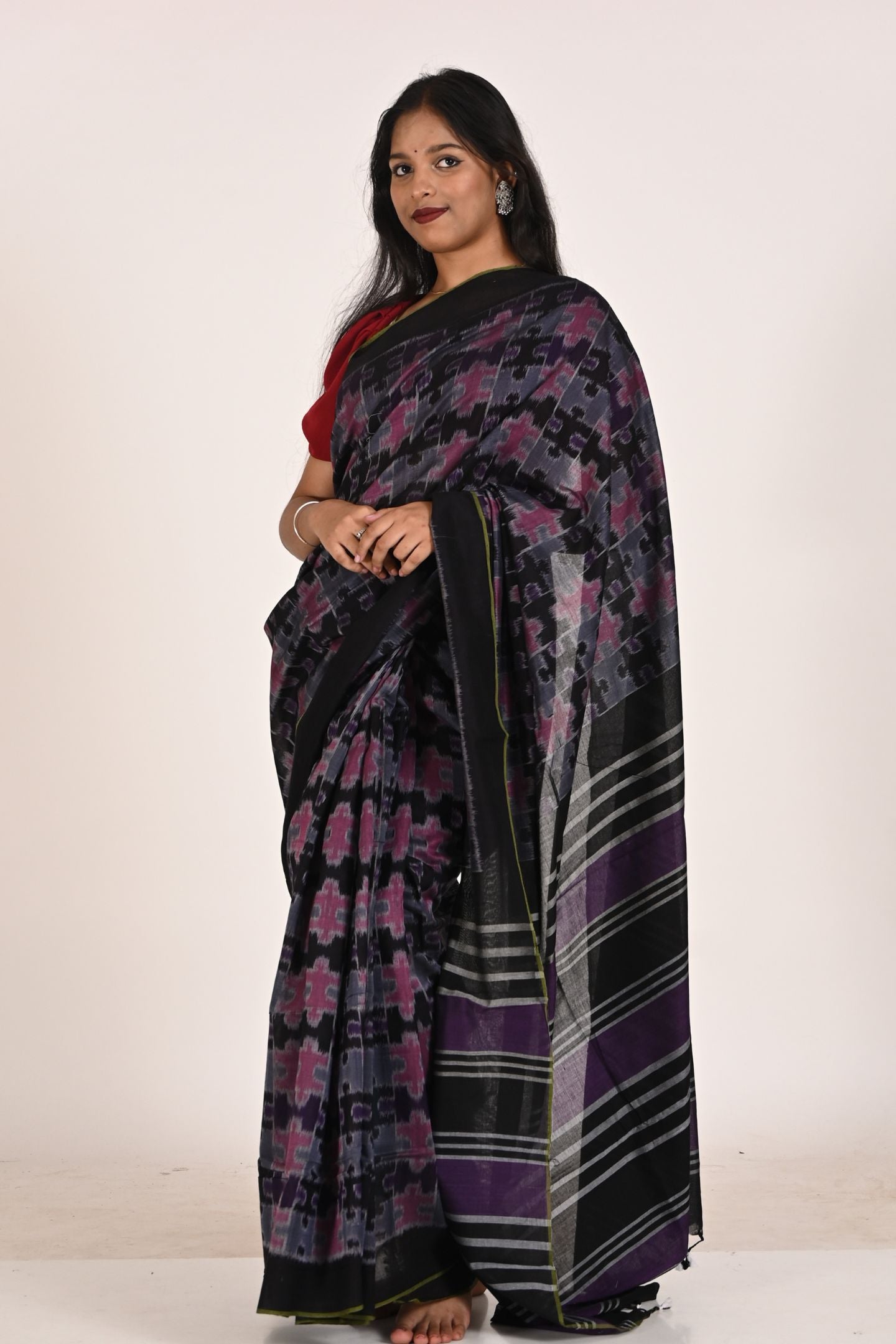 Mauve Mirage Special Cotton Ikat Saree
