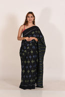 Midnight Mirage Special Cotton Ikat Saree