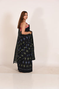 Midnight Mirage Special Cotton Ikat Saree