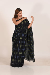 Midnight Mirage Special Cotton Ikat Saree