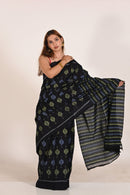 Midnight Mirage Special Cotton Ikat Saree