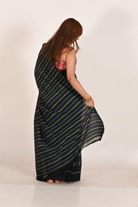 Midnight Mirage Special Cotton Ikat Saree