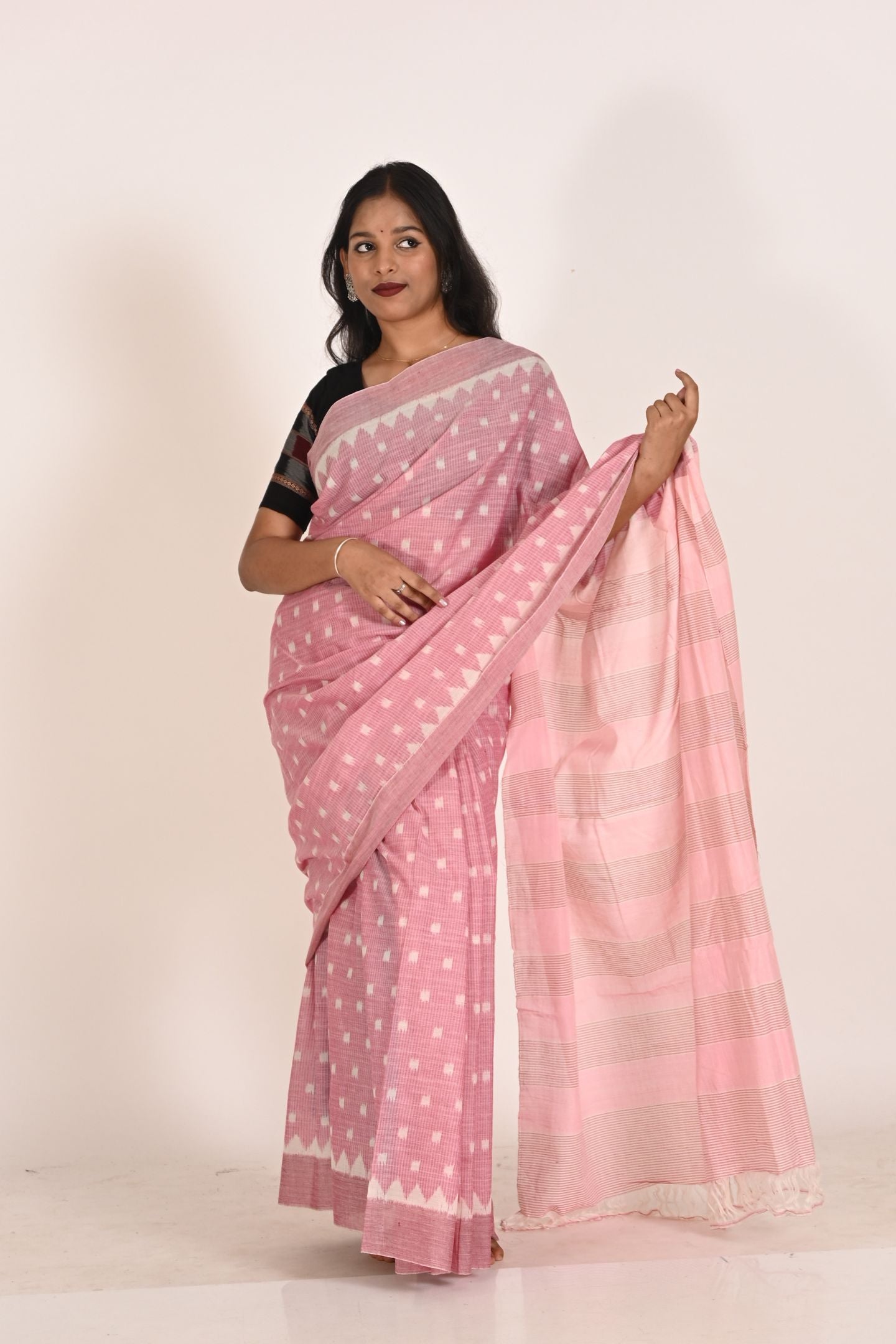 Pink Special Cotton Ikat Saree