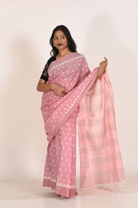 Pink Special Cotton Ikat Saree
