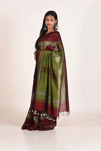 Plum Special Cotton Ikat Saree
