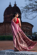 Pure Silk Blossom Baluchari Saree with Mythological Figures and Buti Work