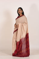 Radiant Rose Gold Special Cotton Ikat Saree
