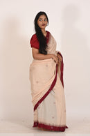 Radiant Rose Gold Special Cotton Ikat Saree
