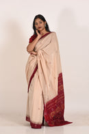 Radiant Rose Gold Special Cotton Ikat Saree