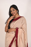 Radiant Rose Gold Special Cotton Ikat Saree
