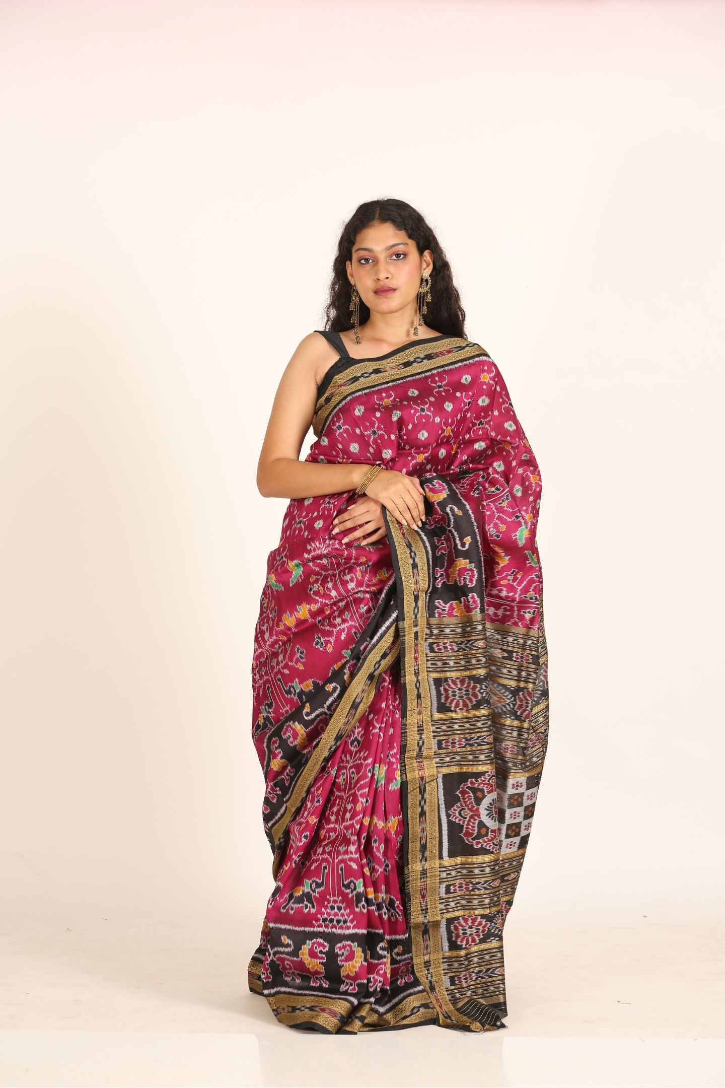 Red Deha Jharasaree Handloom Ikat Silk Saree
