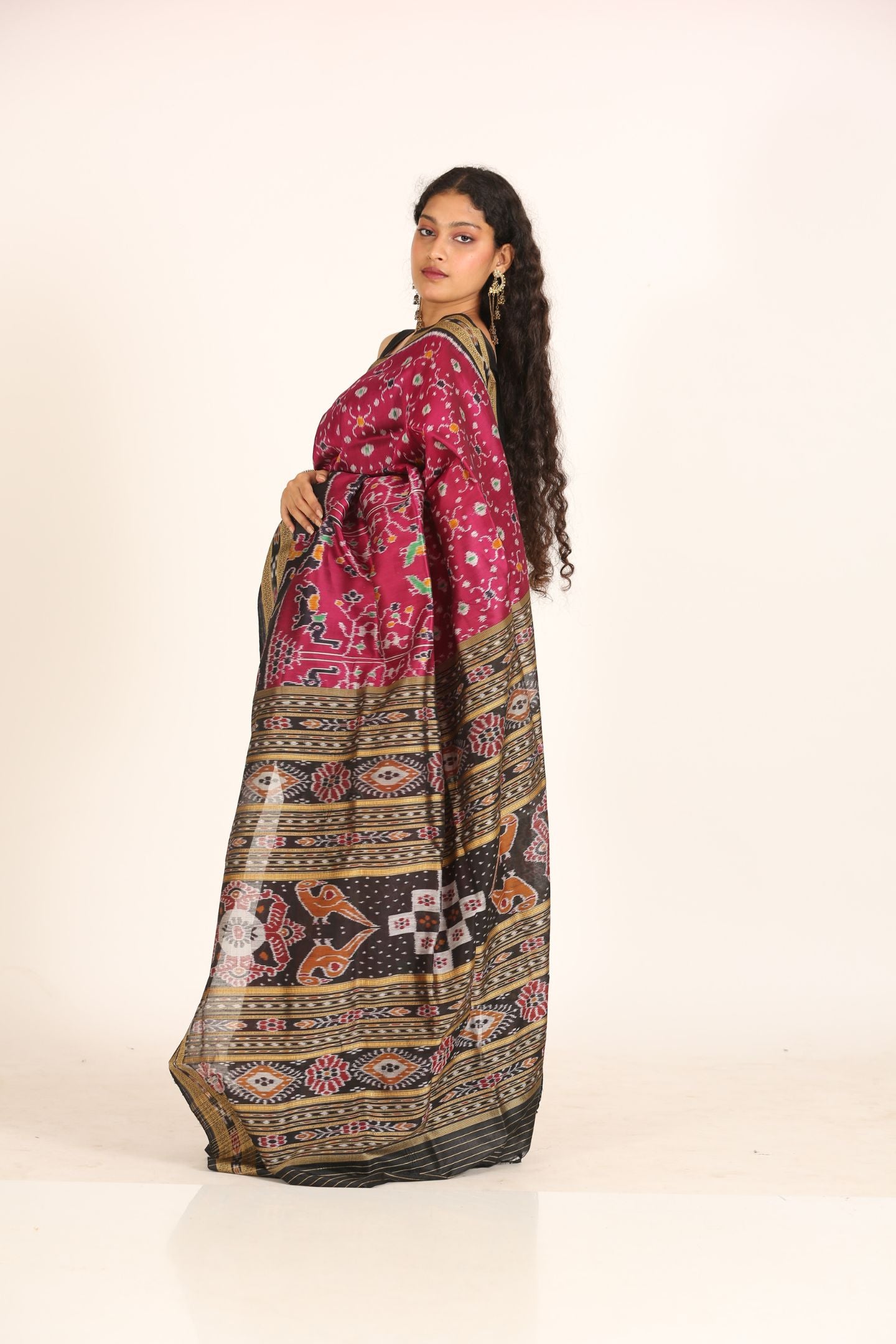 Red Deha Jharasaree Handloom Ikat Silk Saree