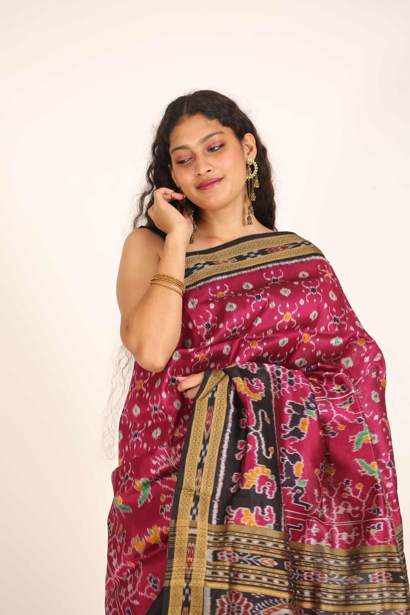 Red Deha Jharasaree Handloom Ikat Silk Saree