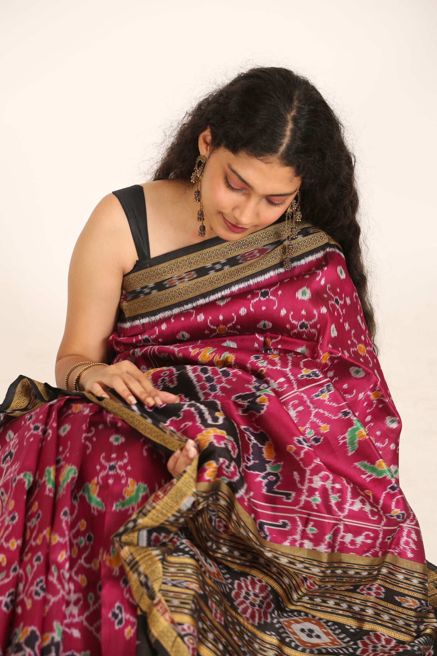 Red Deha Jharasaree Handloom Ikat Silk Saree