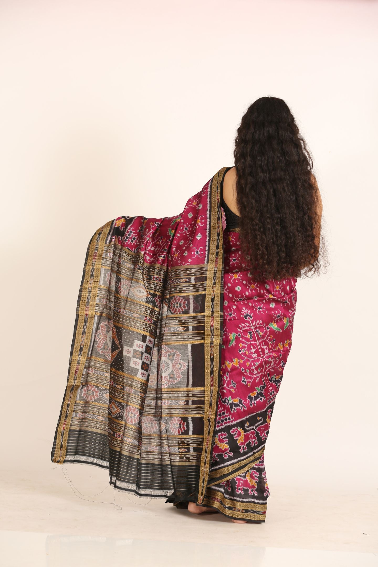 Red Deha Jharasaree Handloom Ikat Silk Saree