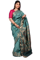 Rich Zari Meena Work Baluchari Saree with Mythological Figures