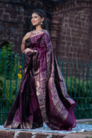 Royal Plum Swarnachari Saree Saree with Buti Work