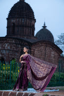 Royal Plum Swarnachari Saree Saree with Buti Work