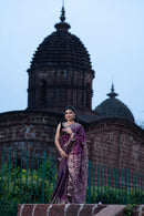 Royal Plum Swarnachari Saree Saree with Buti Work