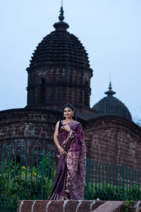 Royal Plum Swarnachari Saree Saree with Buti Work