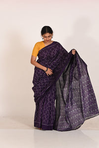 Starlight Purple Cotton Ikat Special Saree