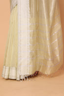Sunlit Bloom Gold Cotton and Silk Maheshwari Handloom Saree