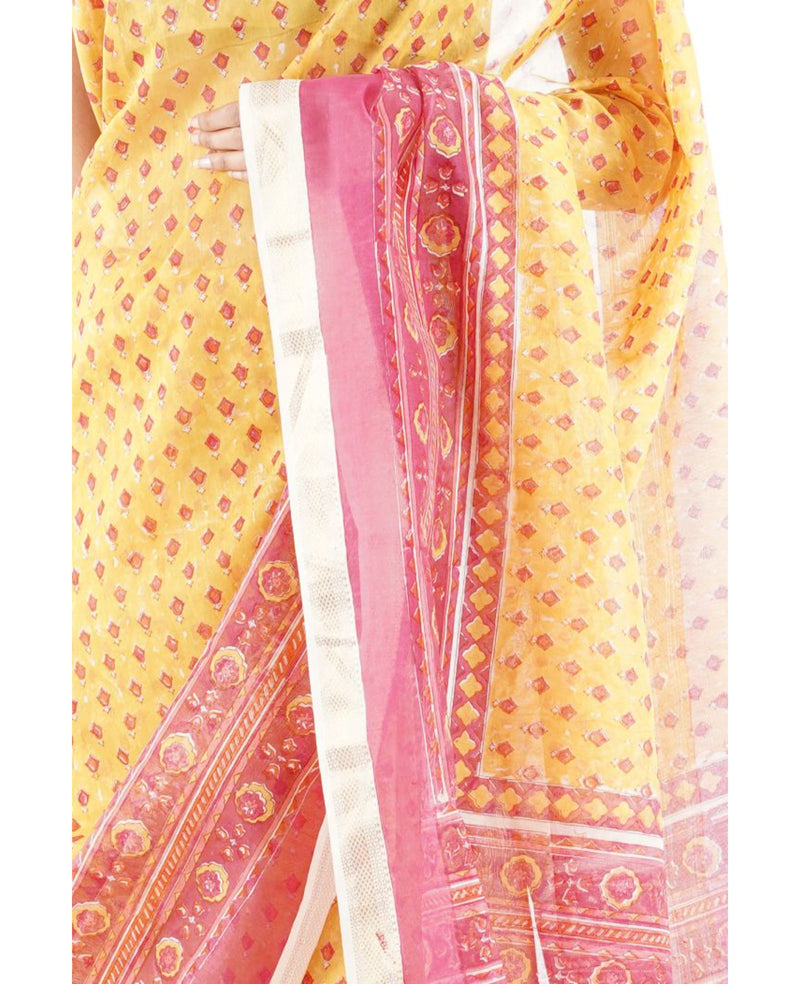 Maheshwari Silk and Cotton Traditional Saree